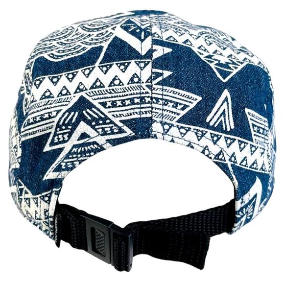 Official Coachella Hat Collection Aztec Patterned Blue White Unisex One Size - Picture 3 of 7